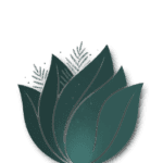 Deeper Living Adventures lotus mark — teal with shadow